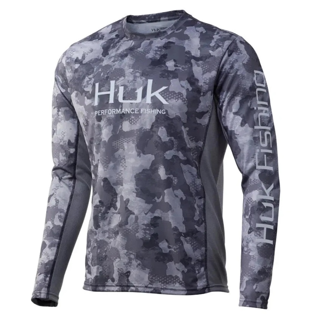 Huk Gray Camo Long Sleeve Shirt NWT